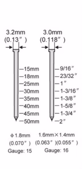 16 Gauge 50 mm pneumatische Finish-Nagelpistole Air Brad Nagler Möbeldekoration Polsterung
