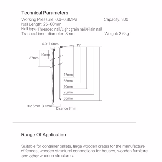 Heißer Verkauf Luftspulennagler Cn80 Professioneller Spulenpalettennagler